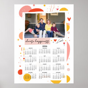 Foto kalender 2026 Välj Lycka Poster 18x24