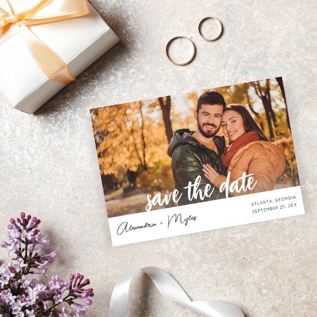 Foto & Kalligrafi 4 MOD Save the Date Inbjudningar (Skapare uppladdad)