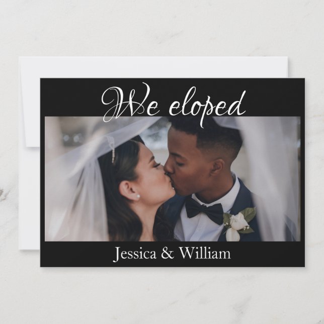 Foto Kalligrafi Vi Rymde Bröllopsannons Inbjudningar (Framsida)