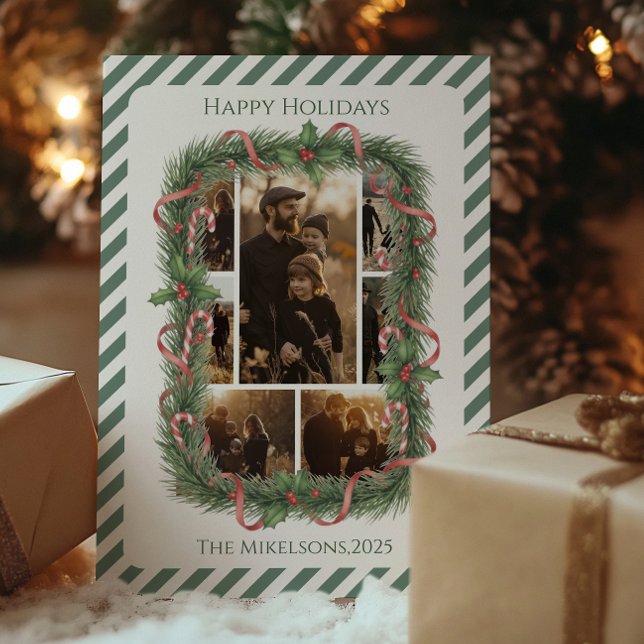 Foto Karamellrand Jul Familj Jul Julkort (Skapare uppladdad)