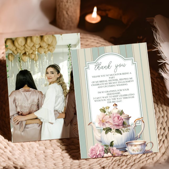 Foto Kärlek brygger Tekopp Bröllopsdusch Tack Kort (Skapare uppladdad)