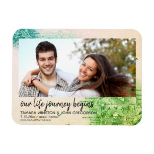 Foto Karta på Hawaii Destination Wedding Spara Dat Magnet