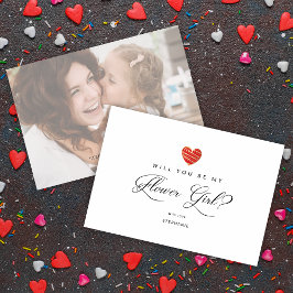 Foto Kommer Du Att Vara Min Blomsterflicka Rött Hj