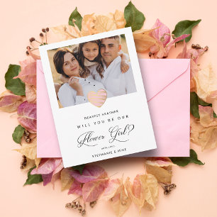 Foto Kommer Du Att Vara Vår Blomsterflicka Rosa Hj Vykort