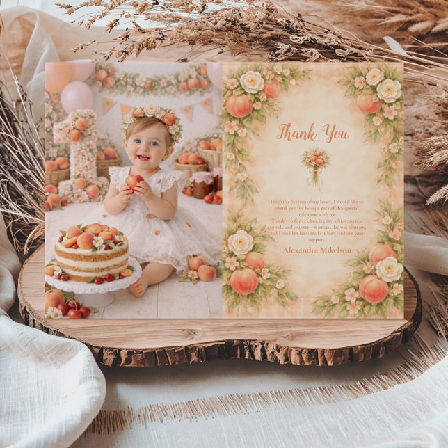 Foto Körsbärsblom First Födelsedag 1:a Födelsedag Tack Kort (Skapare uppladdad)