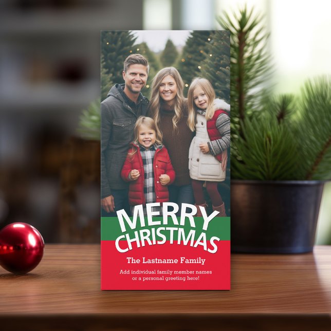 Foto Kort: God Jul med 1 stort foto Julkort (Online Christmas card template, minimal design with 1 photo. Download option available)