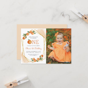 Foto lilla sötnos Orange 1-års inbjudan