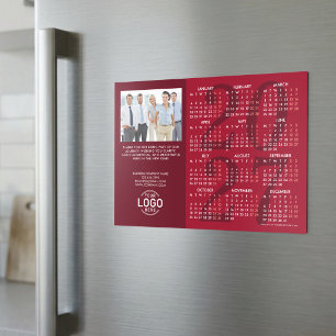 Foto Logotyp Burgunderröd Kalender 2027 Magnetisk Inbjudningskort