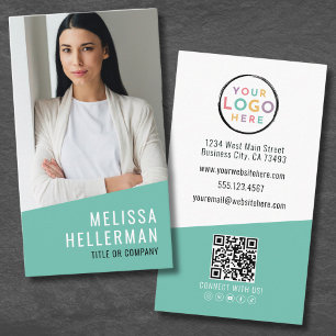 Foto Logotyp QR-kod Modern Professionell Vertikal Visitkort