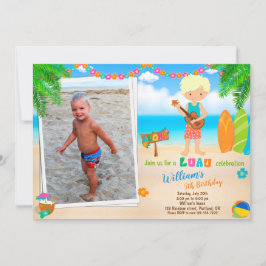 Foto Luau-födelsedagsinbjudan Hawaii Inbjudningar