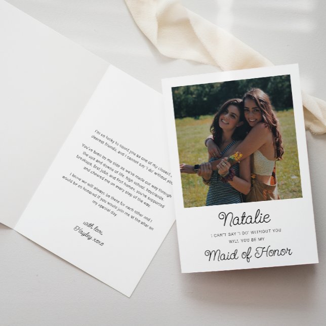 Foto Maid of honor Frieri mappat kort (Maid of Honor Proposal Card Photo)