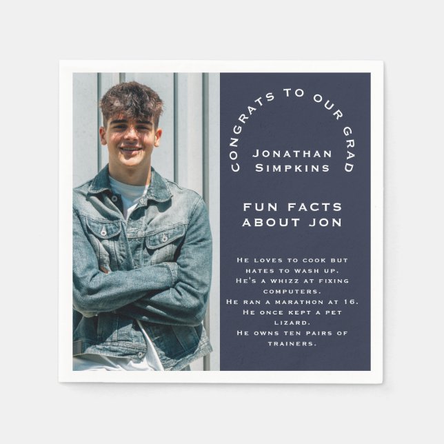 Foto Manlig Examenfest Navy Roliga Fakta Pappersservett (Framsidan)