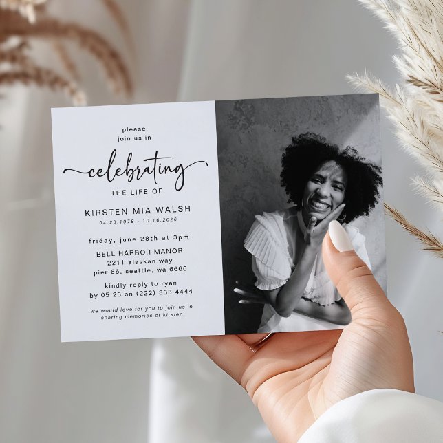 Foto manus Firande av liv Begravning Minneshögtid Inbjudningar (Skapare uppladdad)