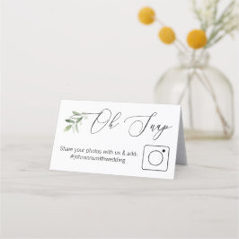 Foto -  mappat bord-kort #hashtag greenery placeringskort