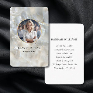 Foto, Marble, White-Silver, Salon Visitkort