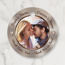 FOTO, Märkre för Personlig av bröllopsfavoriter, T Gåvor Etiketter