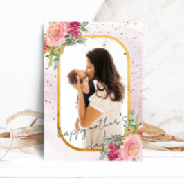 Foto med blomster ram mors dagskort julkort