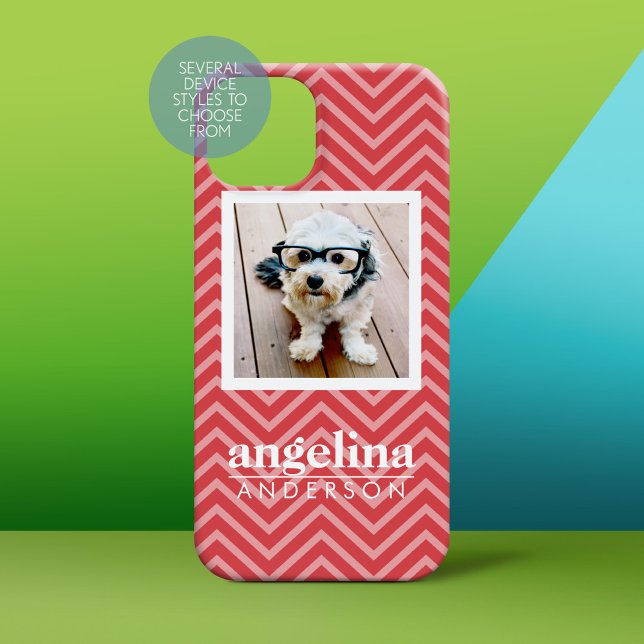 Foto med Chevron Mönster och eget namn (Personalized Phone Case)