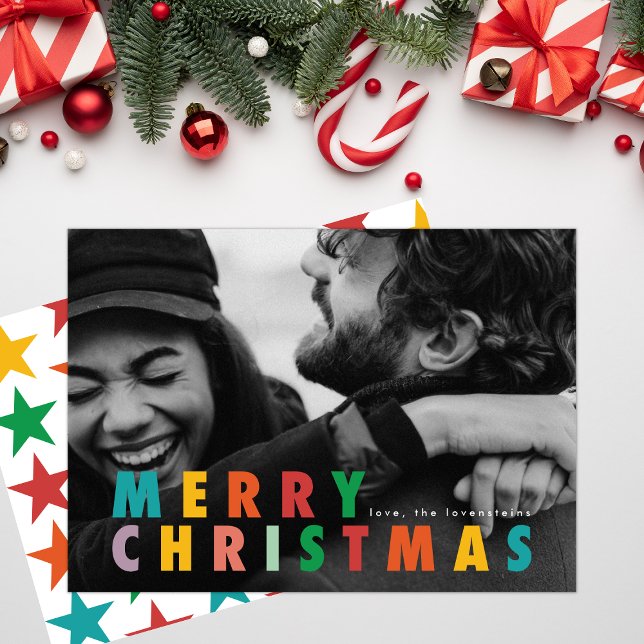 Foto med fetstil, modernt, minimalistiskt Färg God Julkort (Skapare uppladdad)