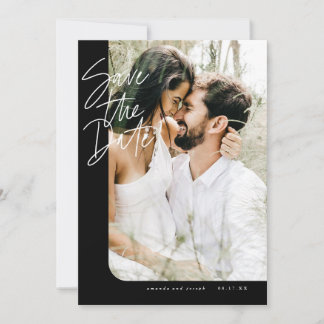 Foto med fetstilt svart, modern, rundad Kant Ram Spara Datumet