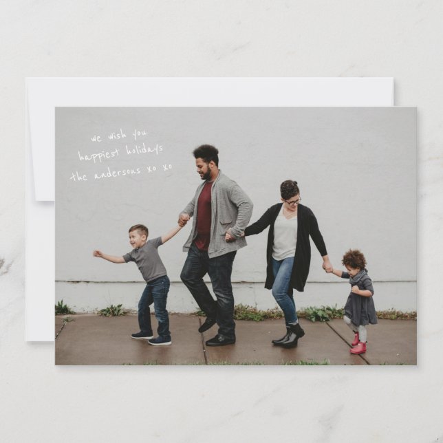 Foto med modern design som täcker hela sidytan julkort (Framsida)