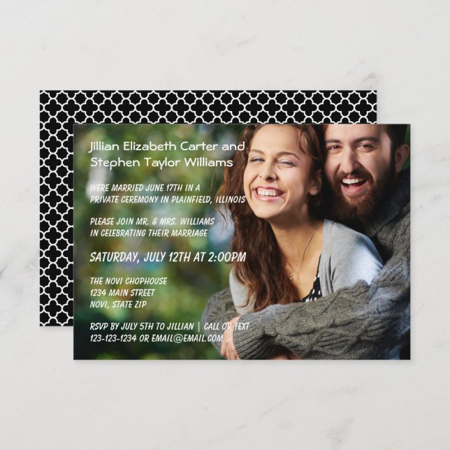 Foto - Meddelande om 3 x 5 Bröllop Inbjudningar (Fram/baksida)