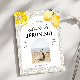 Foto Medelhavet Italiensk Kakel & Citron Bröllop Spara Datumet