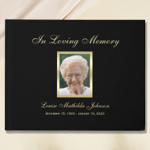 Foto Memorial eller Funeral Guest Bok