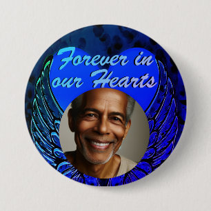Foto Memorial Heart Angel Vingar Button Knapp