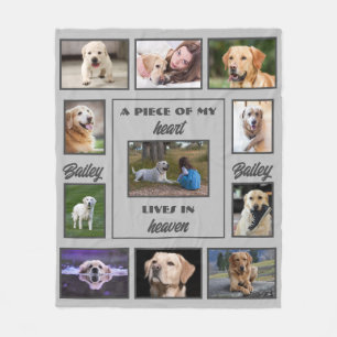 Foto Memorial Pet Blanket med Sentiment och Namn Fleecefilt