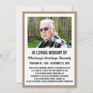 Foto Memorial Service eller vanliga inbjudningar