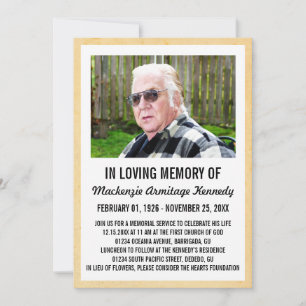 Foto Memorial Service eller vanliga inbjudningar