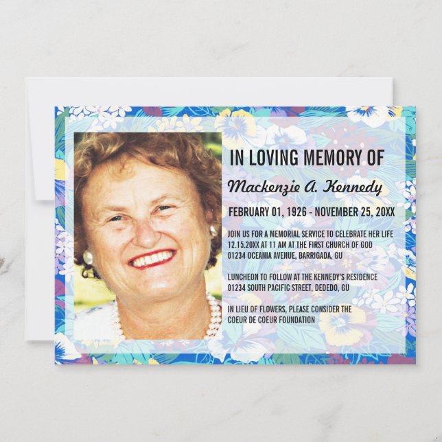 Foto Memorial Service eller vanliga inbjudningar (Framsida)