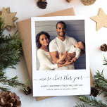 Foto mer Chef detta år, Grått-jul Julkort<br><div class="desc">Meddela din nyaste familjemedlem när du önskar vänner i god jul med det här moderna fotokortet. Orden "mer jubel i år" visas i grått-skript för kol, med dekorativa svasser som når kant på kortet. Lägg enkelt till ett fyrkantigt favoritfoto tillsammans med namn och året nedan i ett grått-serif-teckensnitt. Ett mönster...</div>