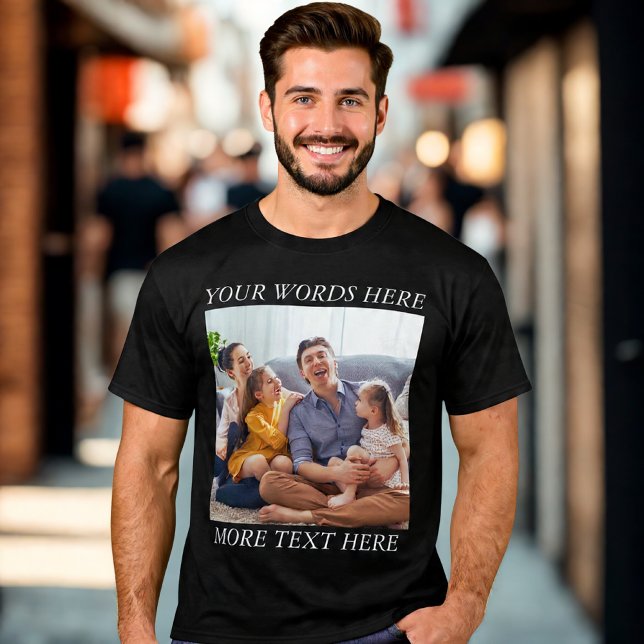 Foto Minnes Anpassad Tee med Din Text (Skapare uppladdad)