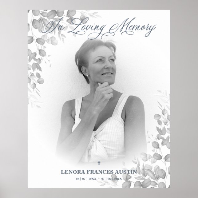 Foto Minnesgudstjänst Kära Black & White Poster (Framsidan)