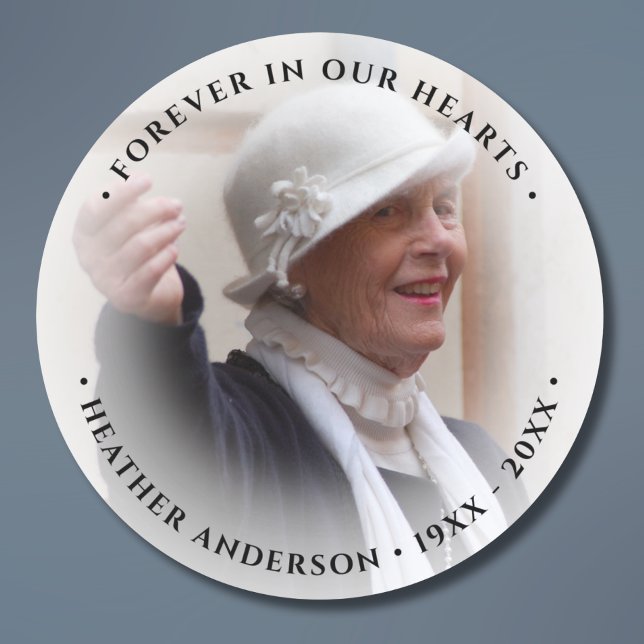 Foto minneshälsning runt klistermärke (Photo Memorial Sticker)