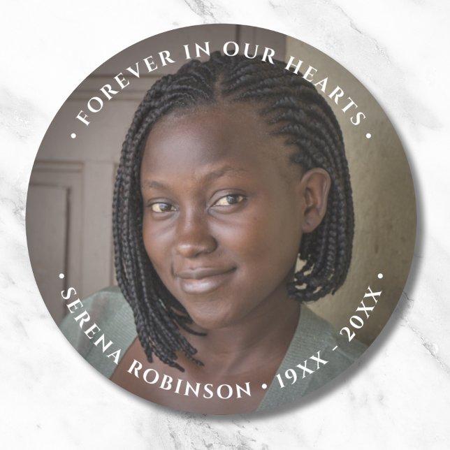 Foto minneshälsning runt klistermärke (Photo Memorial Stickers)