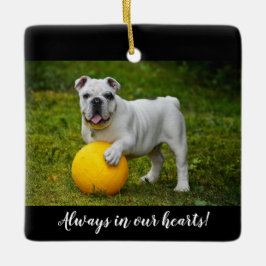 Foto Minnesornament - Alltid i våra hjärtan Julgransprydnad Keramik