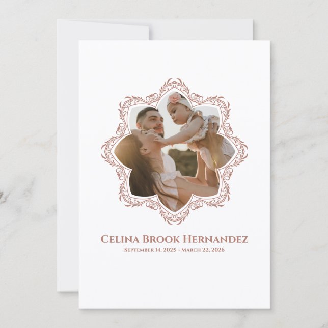 Foto minnesprogram — Rose Brown ram Inbjudningar (Framsida)