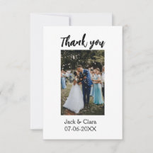 Foto modern elegant enkel tack för bröllopet 