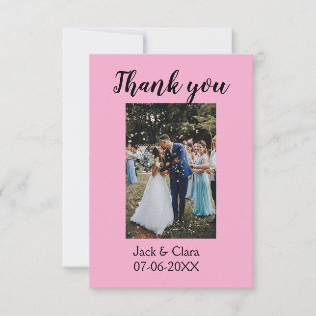 Foto modern elegant enkelt tack för bröllopet  kort (Framsida)