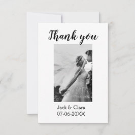 Foto modern elegant enkelt tack för bröllopet  kort