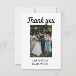 Foto modern elegant enkelt tack för bröllopet  kort