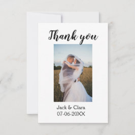 Foto modern elegant enkelt tack för bröllopet  kort