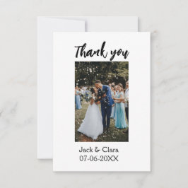 Foto modern elegant enkelt tack för bröllopet  kort