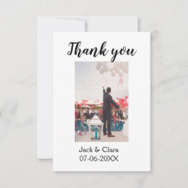 Foto modern elegant enkelt tack för bröllopet  kort