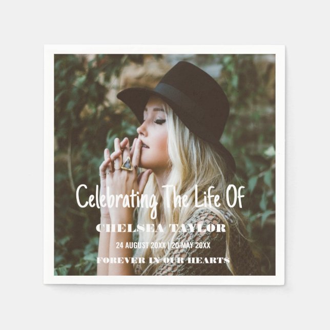 Foto Modern Funeral Firande of Life Memorial Pappersservett (Framsidan)