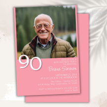 Foto Modern minimalist rosa 90-årsdag