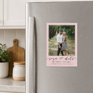 Foto Modern Save The Date Blush Rosa